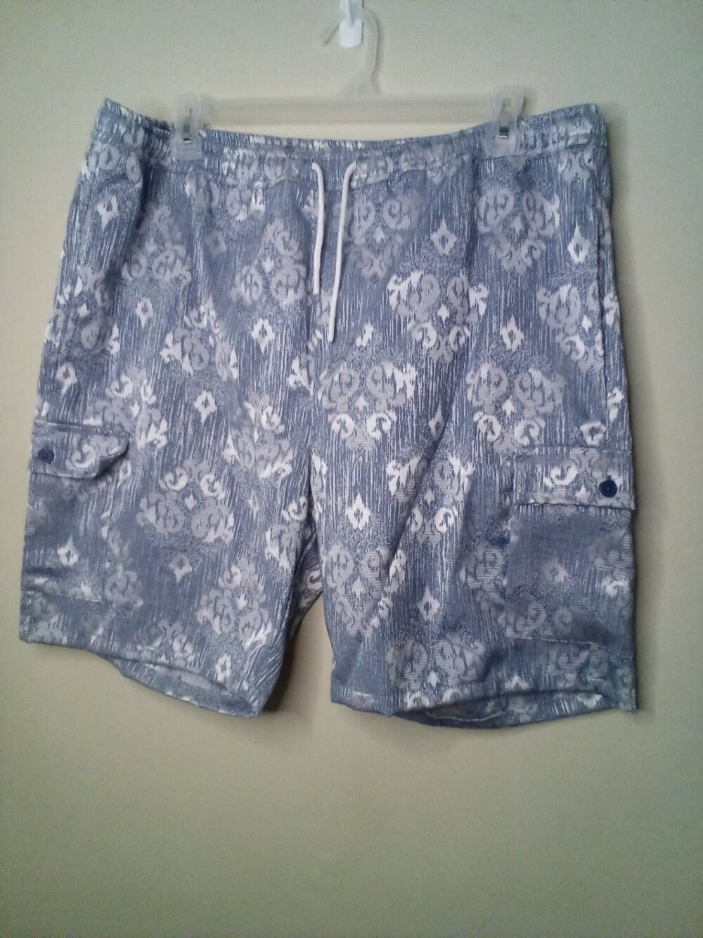 Boohoo Man Shorts Men 4XL Tapestry Cargo Pull On Drawstring Blue